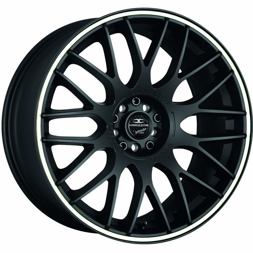 KARIZZMA Mattblack Puresports / Color Trim weiss 7.5x17