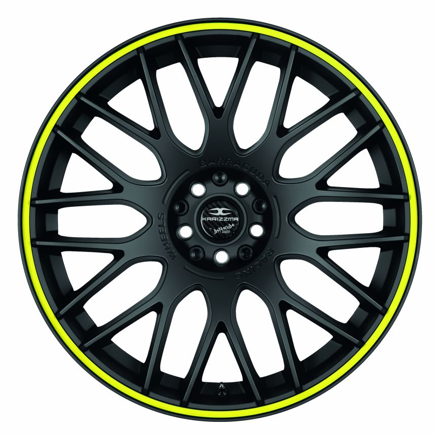 KARIZZMA Mattblack Puresports / Color Trim gelb 10.5x20