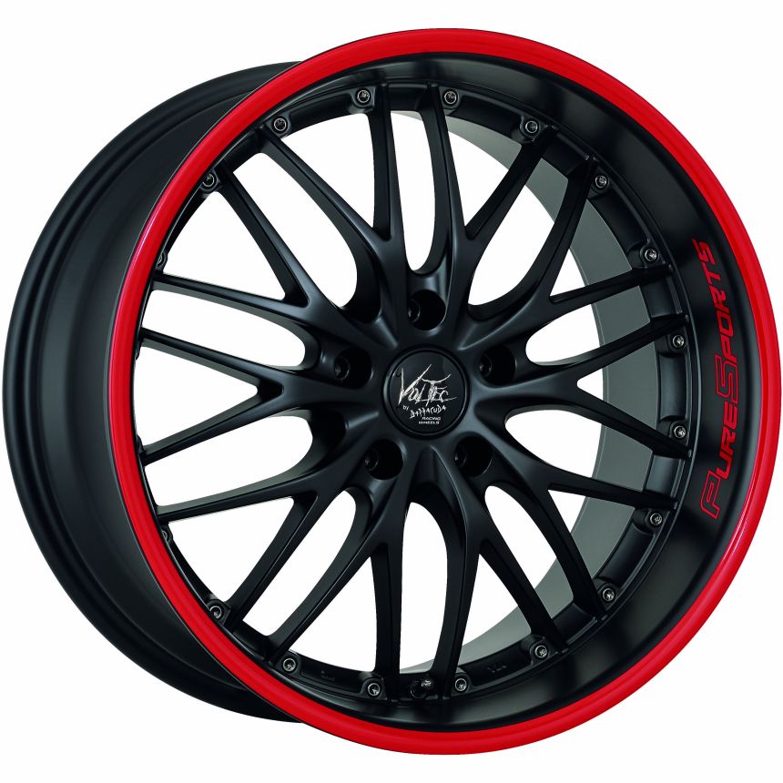 VOLTEC T6 Mattblack Puresports / Color Trim rot 8x17