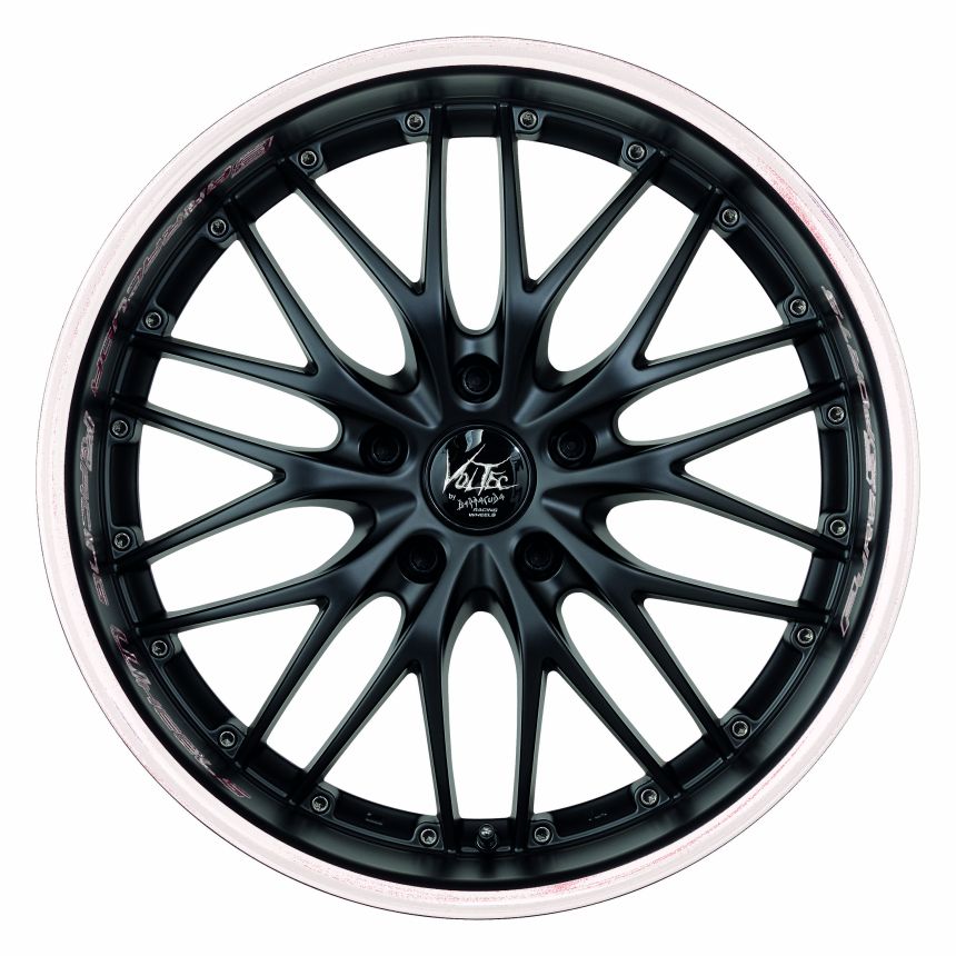 VOLTEC T6 Mattblack Puresports / Color Trim weiss 8x17