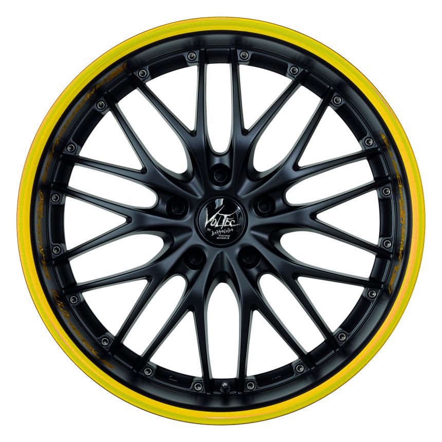 VOLTEC T6 Mattblack Puresports / Color Trim gelb 7x17