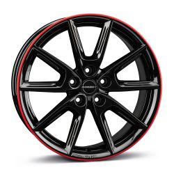 LX19 black glossy red ring 8.0x19