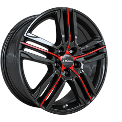 R57 MCR JET BLACK-RED SPOKE 7.5x19