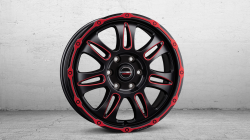 CW8 Dull Black / Red 8.0x18