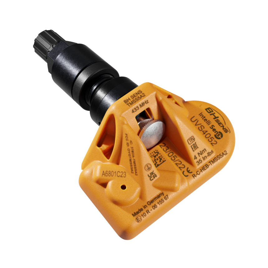Ohjelmoitava IntelliSens TPMS-rengaspaineanturi UVS4052 Premium, musta metalliventtiili